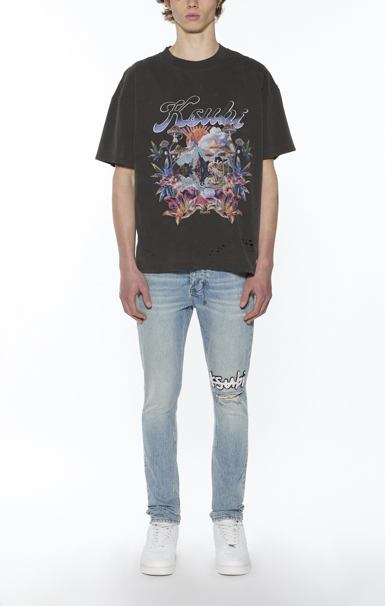 Ksubi Hendrix Ekcess Tee 'Old Black|MPF25TE020-001|Top Fashion