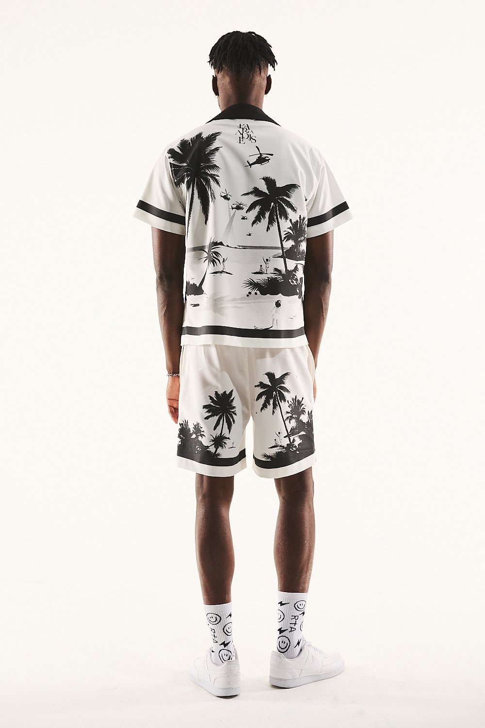RTA Nathan Palm Trees Shirt 'White|MPVCW970-T2220WTPLT|Top Fashion