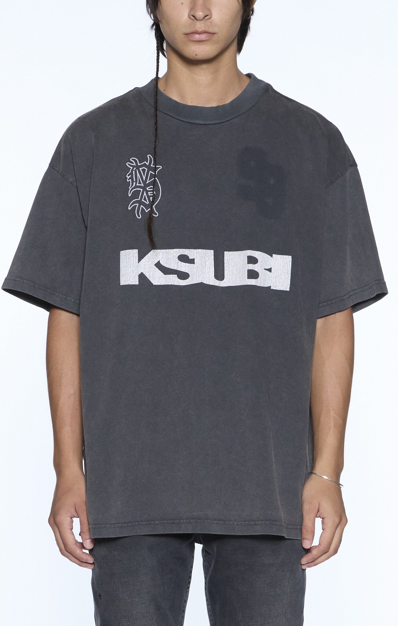 Ksubi Rugged Ekcess Tee 'Blasted Black|MFA25TE011-005|Top Fashion