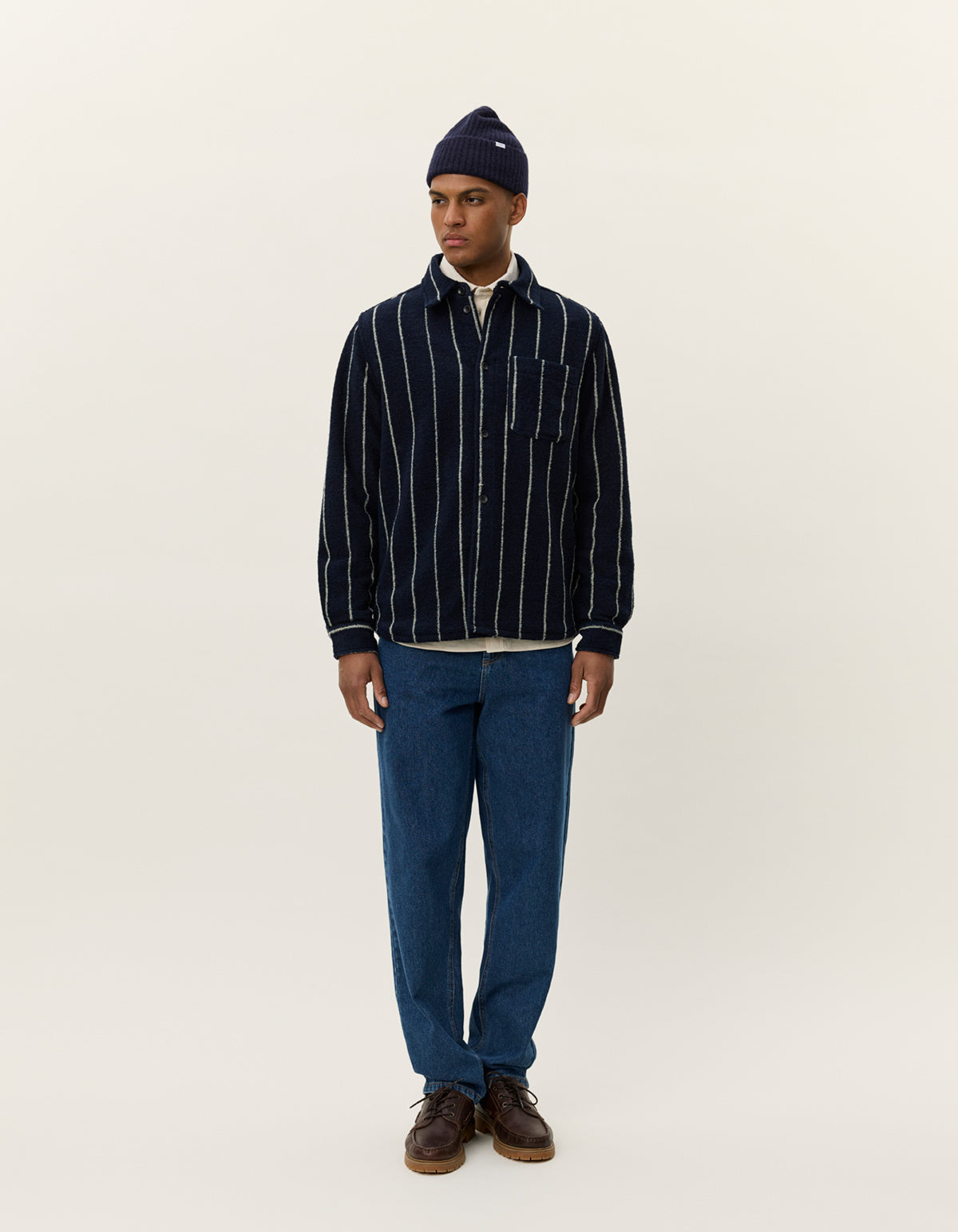 Les Deux Lennon Wool Pinstripe Overshir