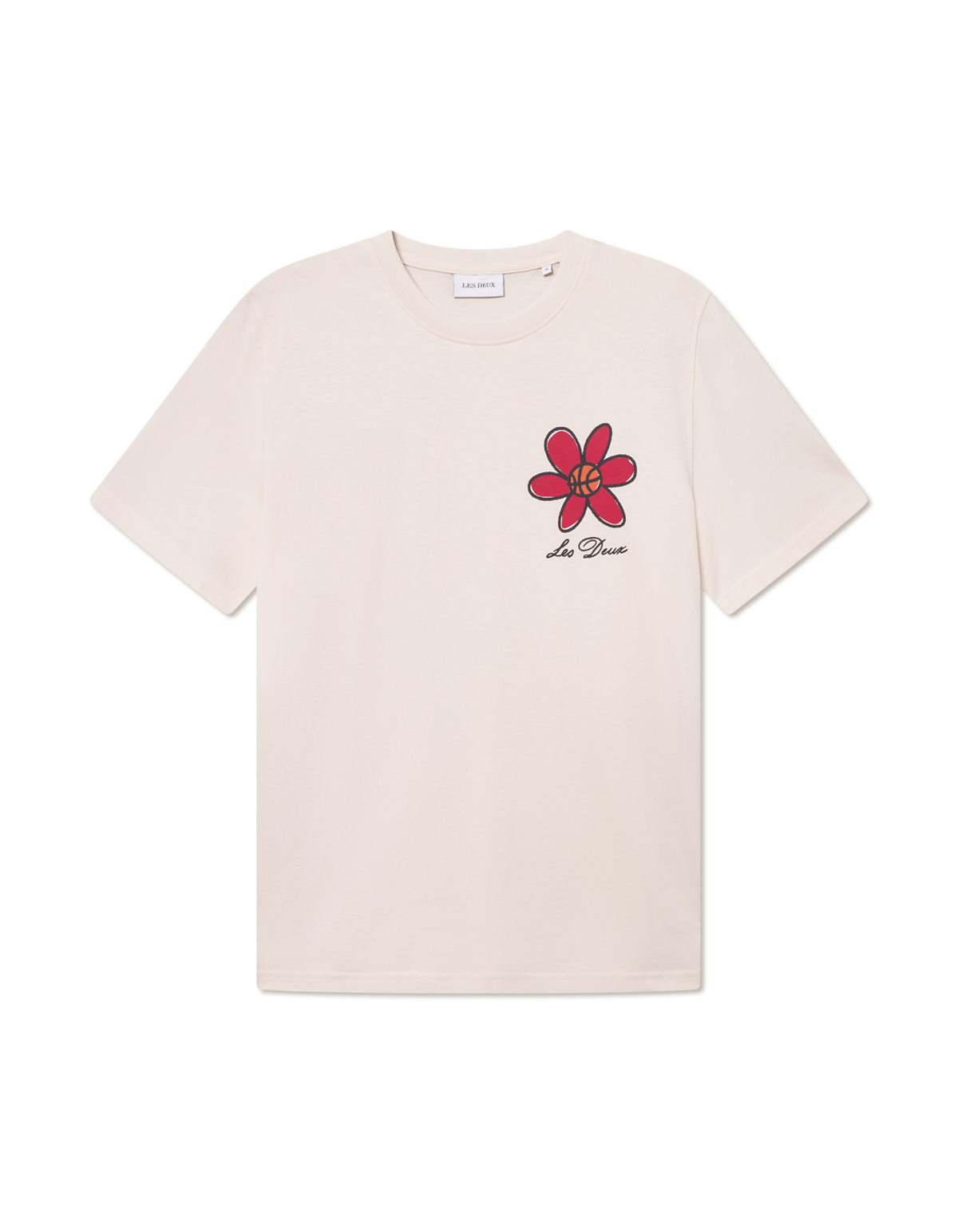 Les Deux Flower Basket Tee 'Ivory|1000835-215|Top Fashion
