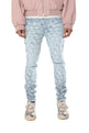 Purple Brand Skinny Jacquard Monogram Denim Pants