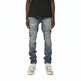 Purple Brand Skinny Plaid Paint Repair Light Denim