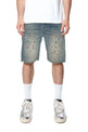 Purple Brand Cyanine Jewel Denim Shorts
