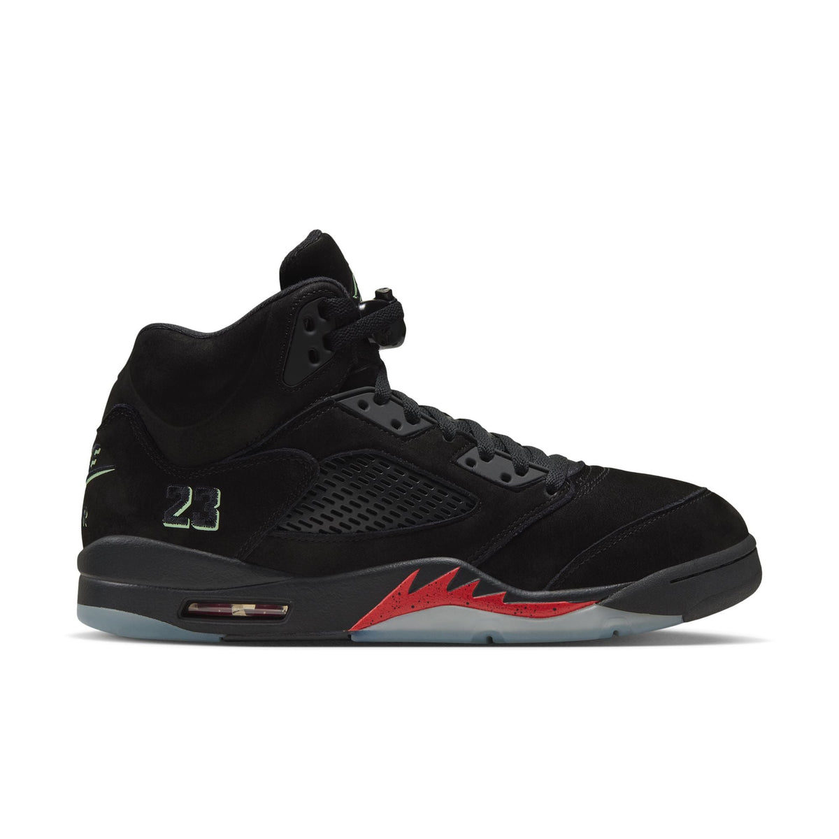 AIR JORDAN 5 RETRO 'BLACK/BLACK-PICANTE RED-GLOW IN THE DARK' - 10 17 26
