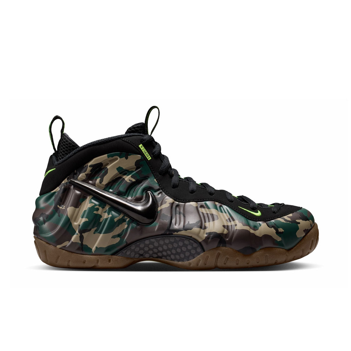 NIKE AIR FOAMPOSITE PRO PREMIUM 'BLACK/BLACK-VOLTAGE GREEN-GUM DARK BROWN' - 09 18 26