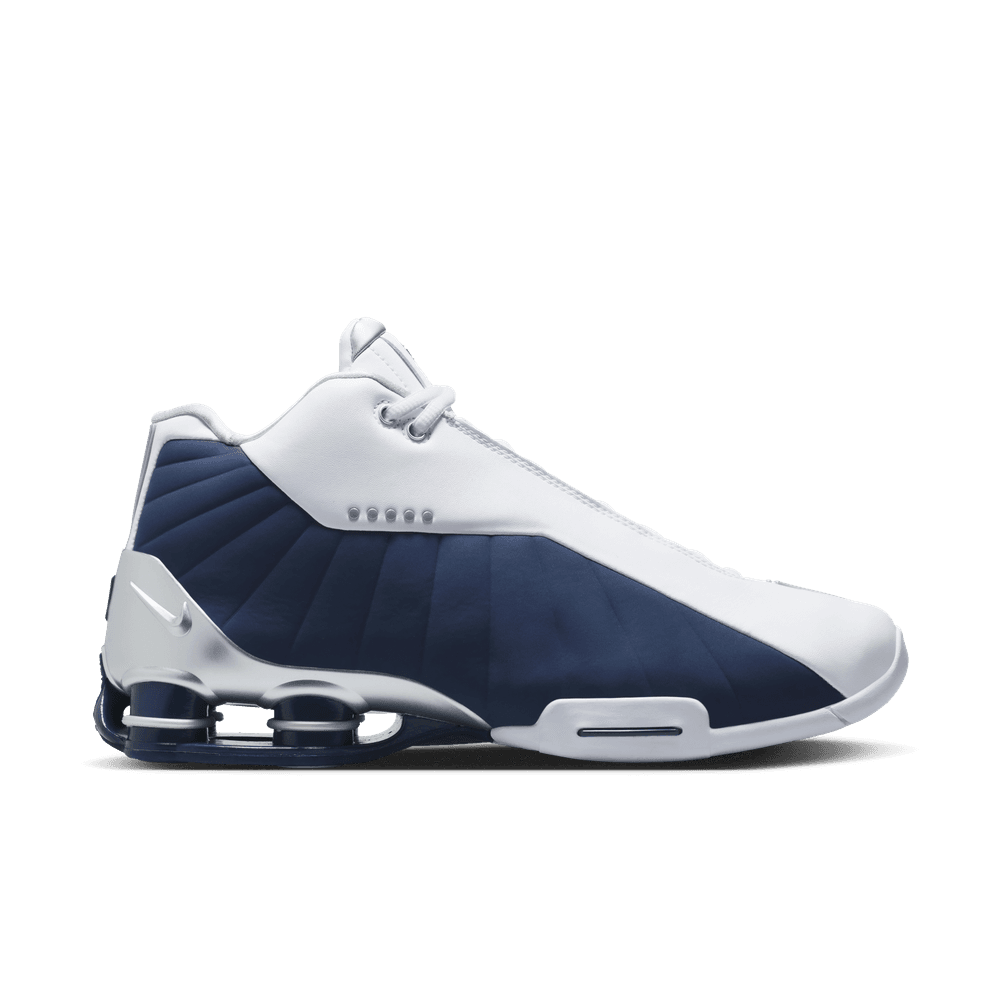 NIKE SHOX BB4 'WHITE/MIDNIGHT NAVY-METALLIC SILVER' - 06 26 26
