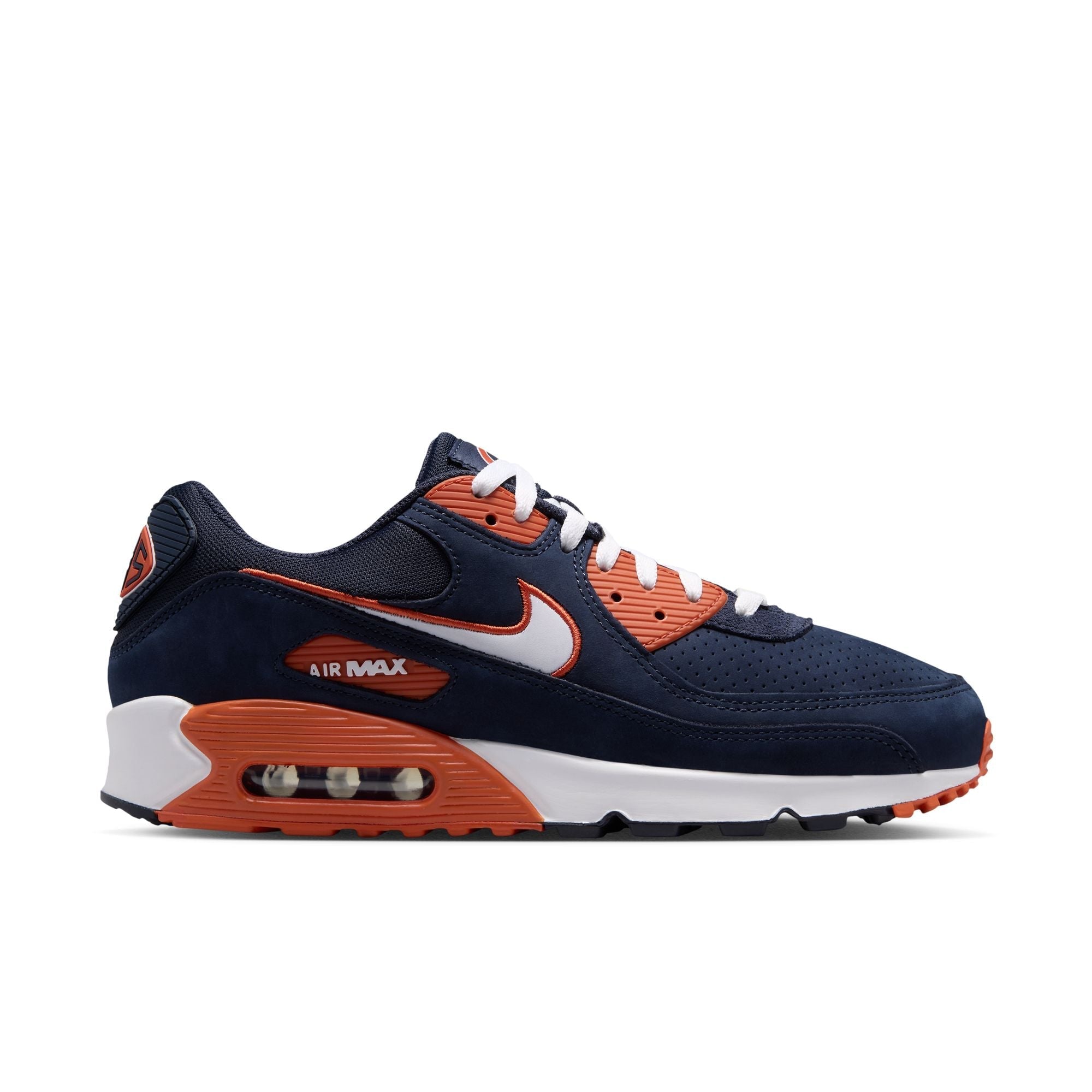 NIKE NFL RIVALRY AIR MAX 90 BEARS 'MARINE/WHITE-UNIVERSITY ORANGE' - 09 01 26