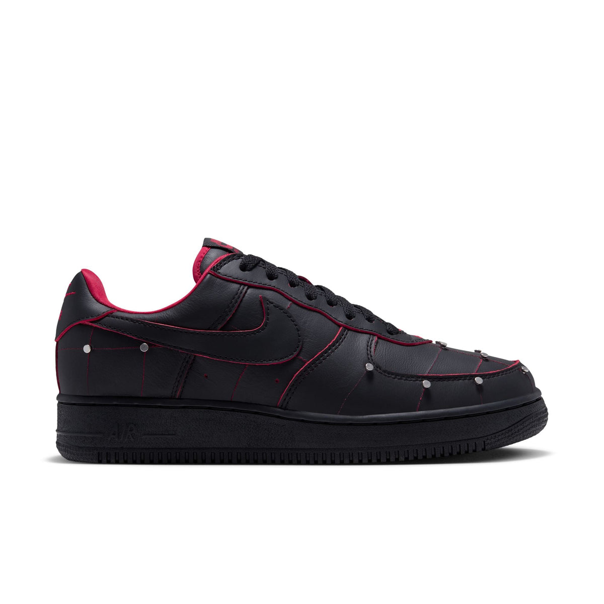 NIKE AIR FORCE 1 '01 'BLACK/BLACK-GYM RED-METALLIC SILVER' - 10 23 26