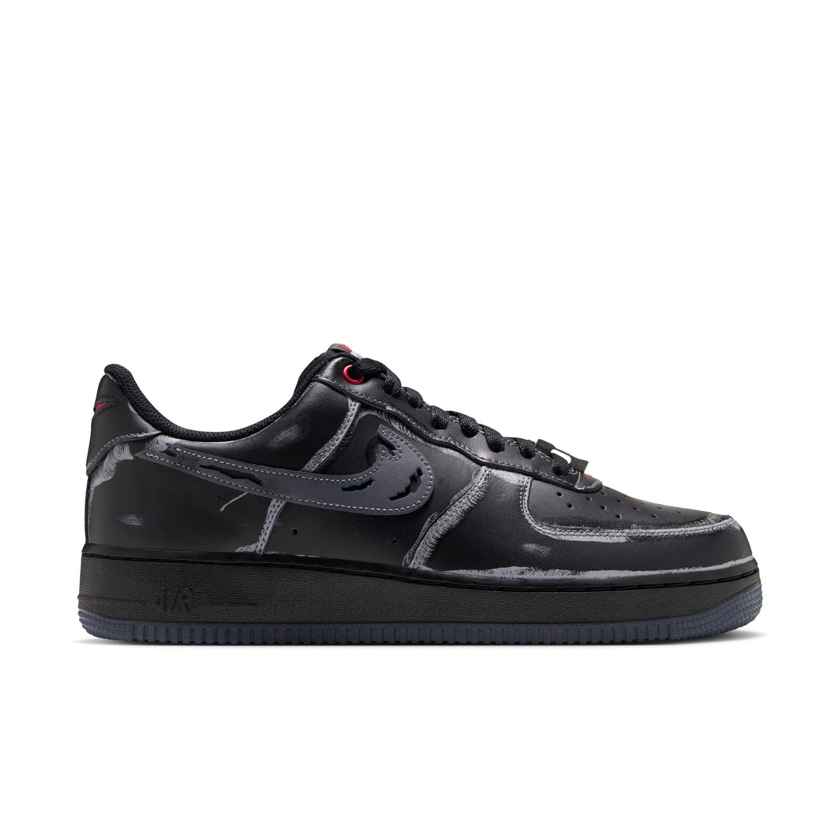 NIKE AIR FORCE 1 '07 'BLACK/STEALTH-GYM RED-METALLIC SILVER' - 10 24 26