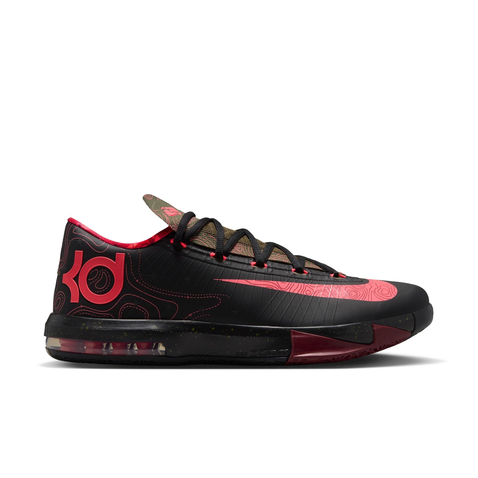 NIKE KD VI "METEOROLOGY" 'BLACK/ATOMIC RED-MEDIUM OLIVE-NOBLE RED'