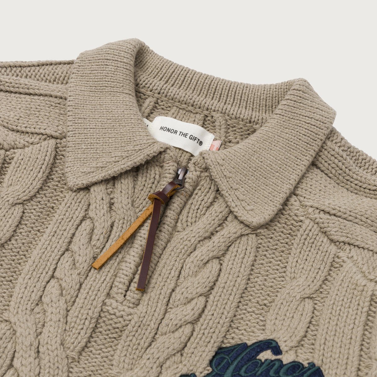 ニット+セーター HONOR THE GIFT Cable Zip Leisure Henley Honor The Gift Cable Zip Leisure STN|HTG240432-STN|Top Fashion