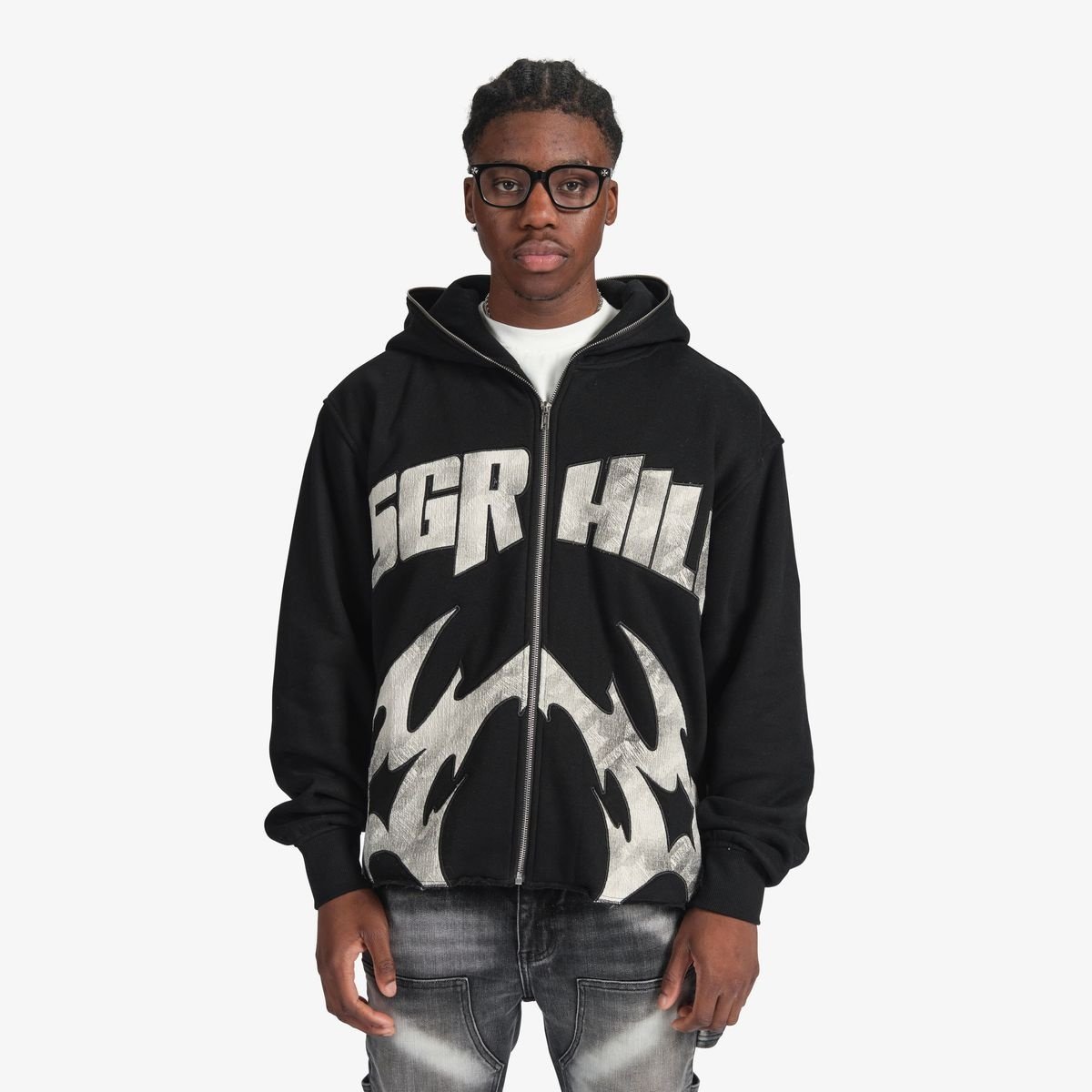 Sugarhill Katana Raw Hem Zip Hoodie 
