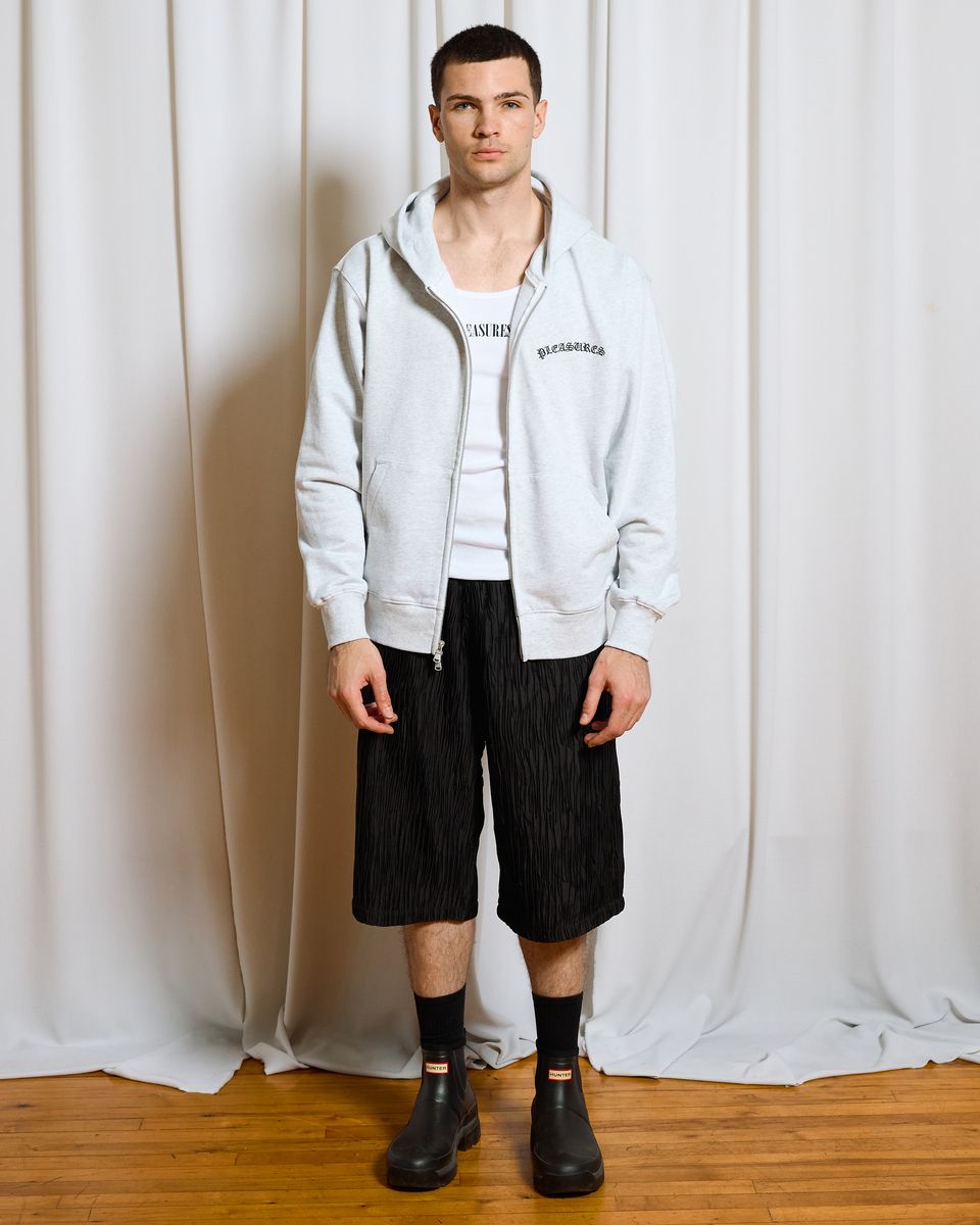Pleasures Neural Zip Hoodie 'Heather Grey' – Top Fashion