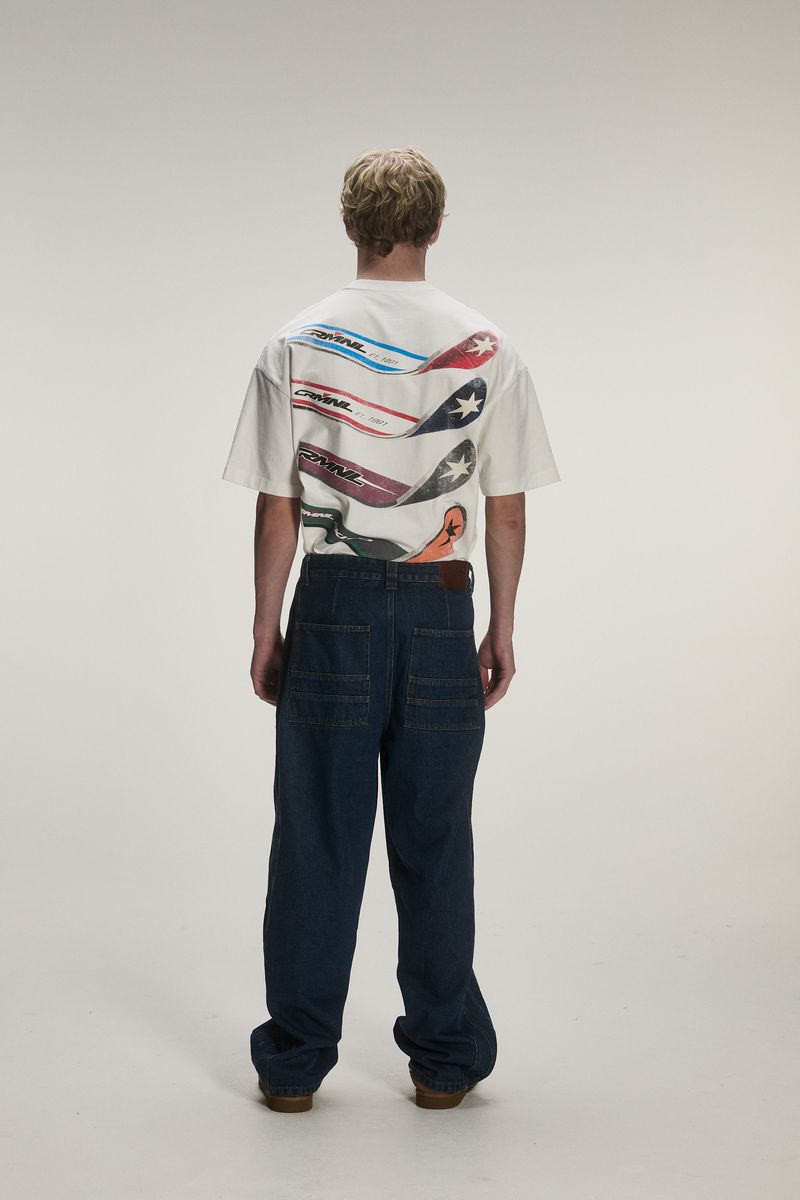 Criminal Damage Patched Washed Jean