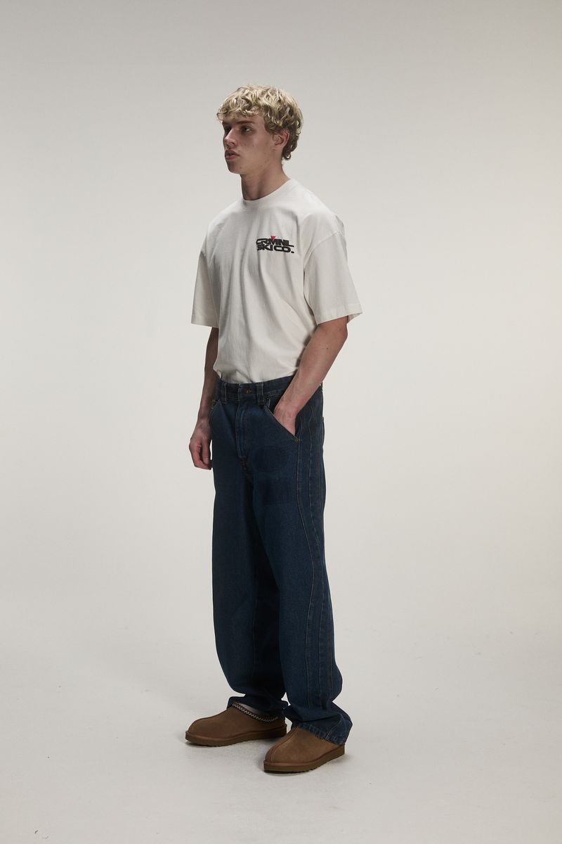 Criminal Damage Patched Washed Jean