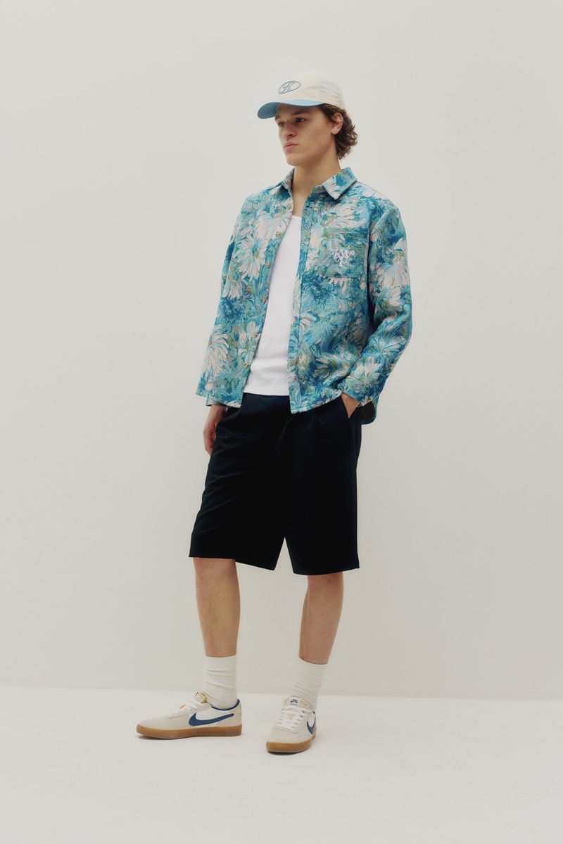 Kuwalla Floral Watercolor Tapestry Shirt