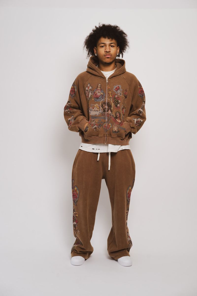 We Are Righteous Risen King Cropped Zip Hoodie