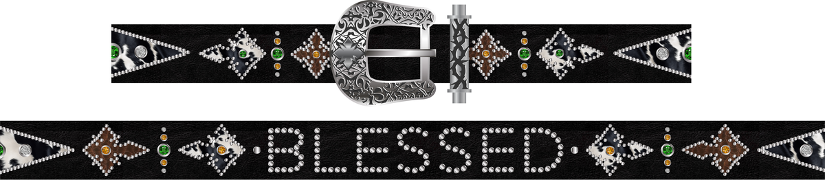 We Are Righteous "Blessed" Studded Belt