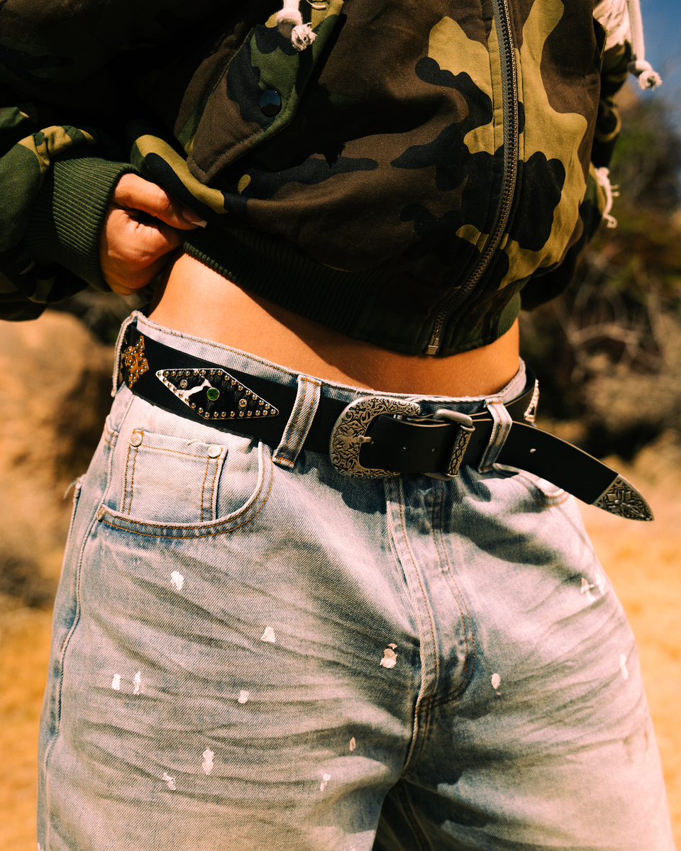 We Are Righteous "Blessed" Studded Belt