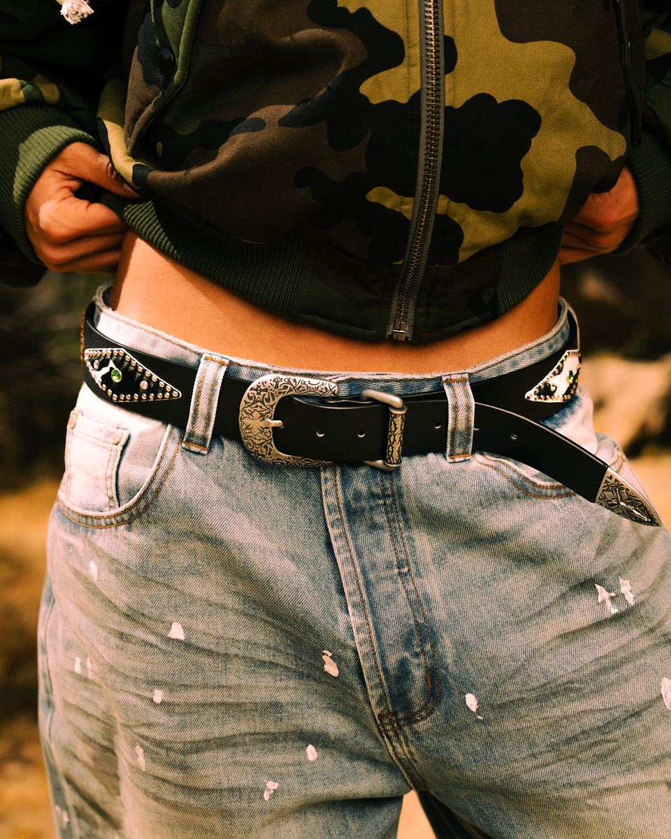 We Are Righteous "Blessed" Studded Belt