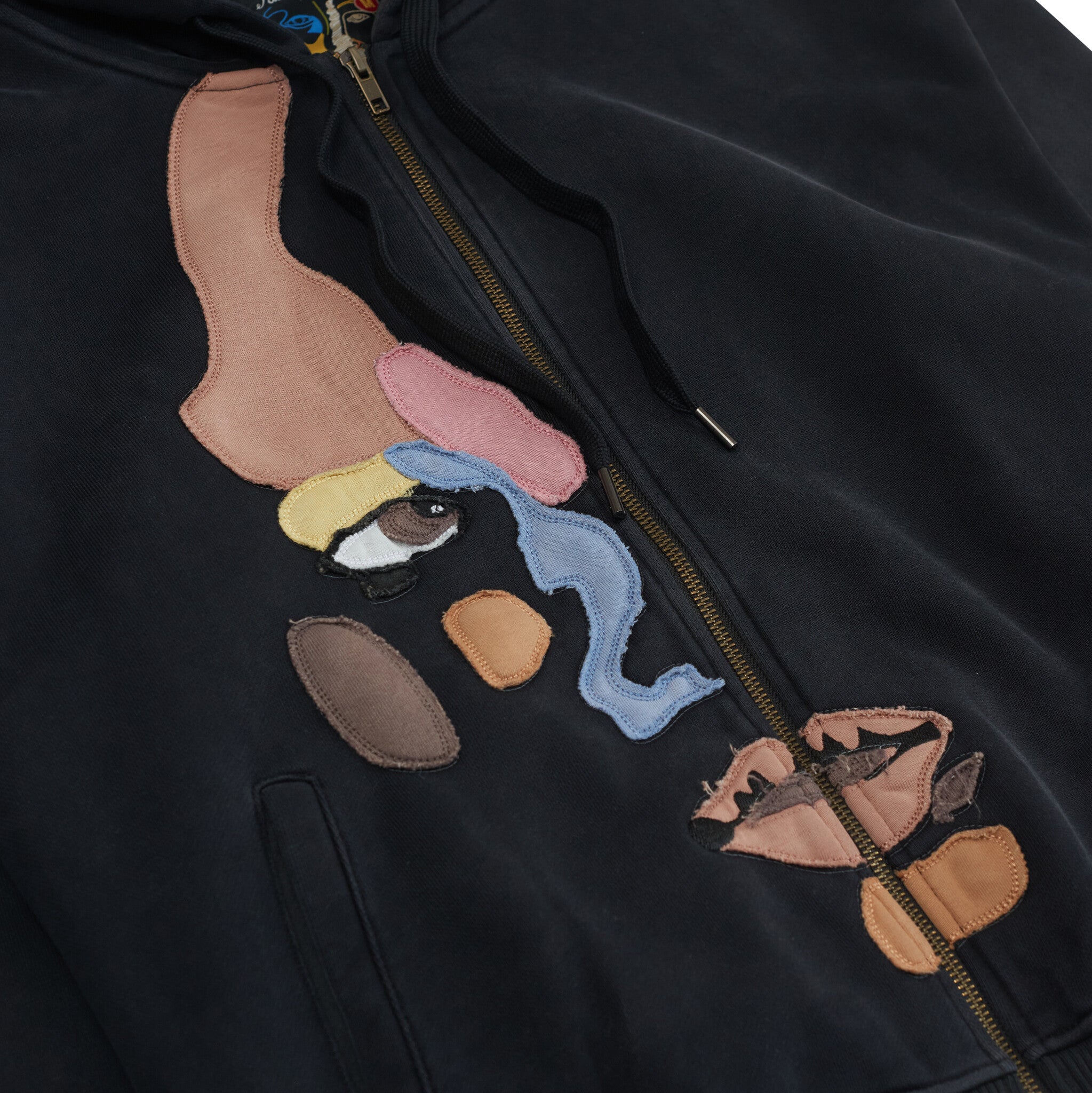KidSuper Side Eye Face Zip Up Hoodie 'Black|AW25-HD-04|Top Fashion