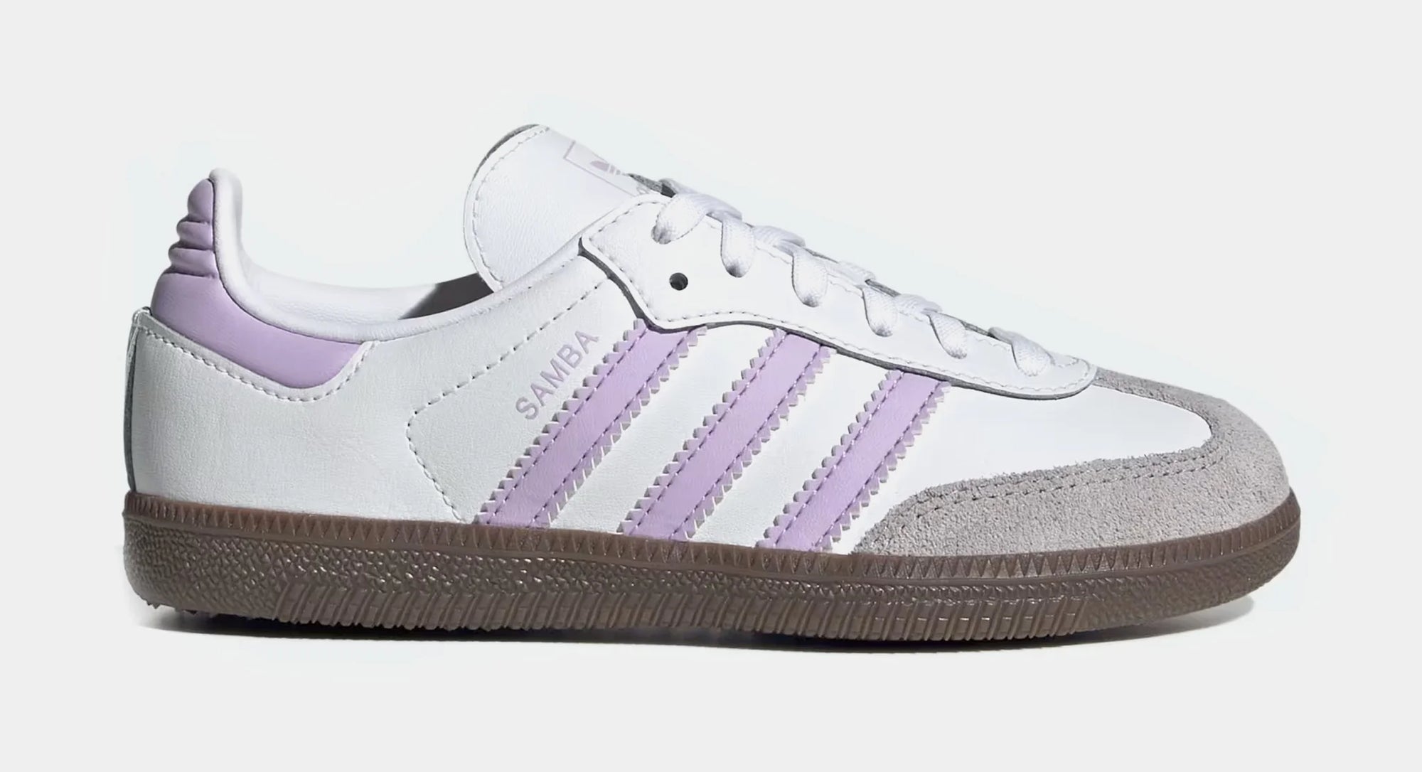 adidas Samba OG Preschool Lifestyle Shoes (Cloud White/Powder Plum/Gum) adidas Samba OG Preschool Lifestyle Shoes (Cloud White/Powder Plum/Gum)