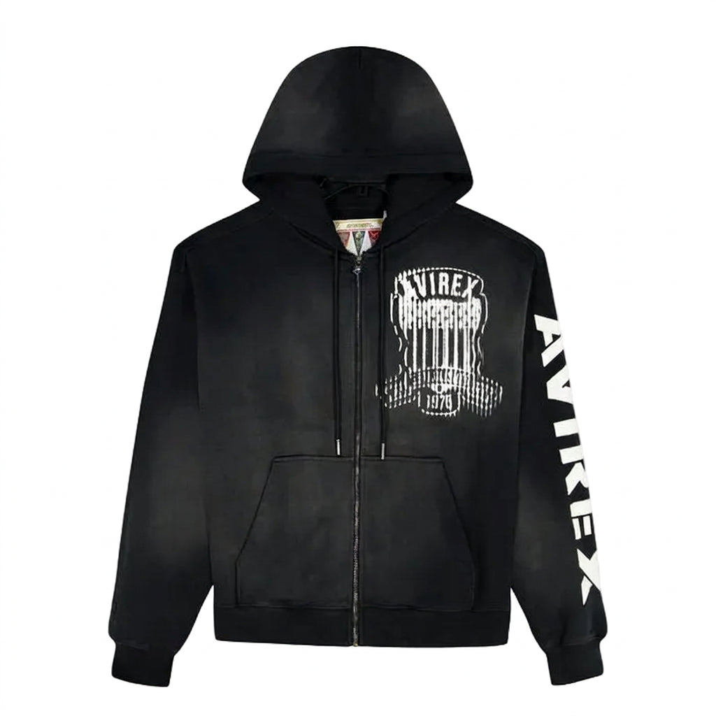 Avirex Distressed Icon Zip Hoodie