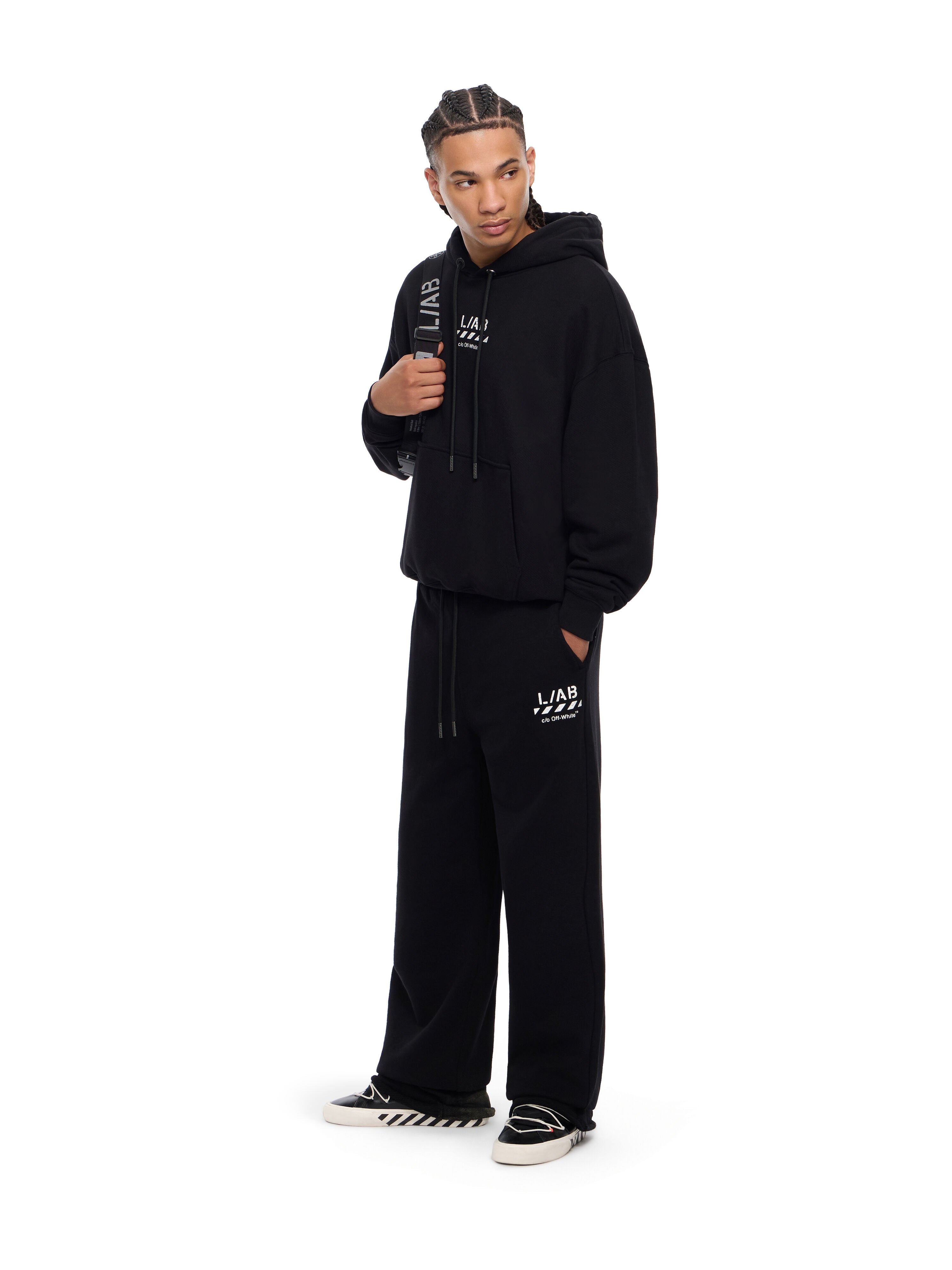 L/AB Diag Open Hem Jogger Pant 'Black'|LABF26B051-BLK|TF – Top Fashion