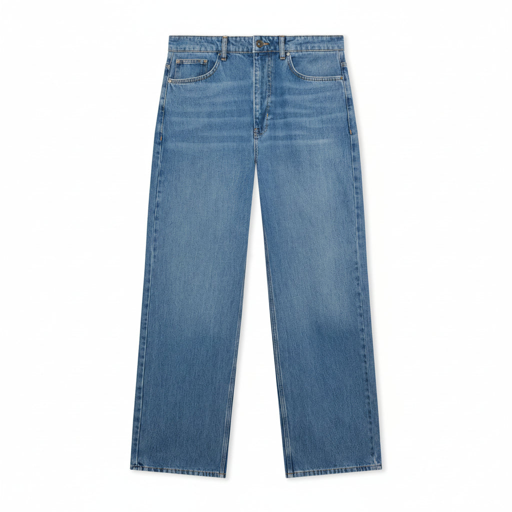 L/AB Straight Fit Piped Denim