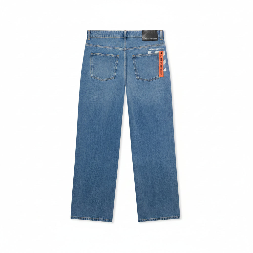L/AB Straight Fit Piped Denim