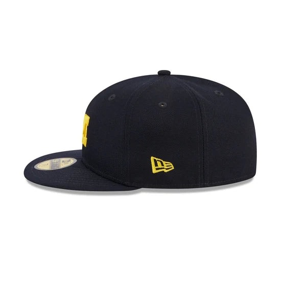 New Era 5950 Michigan Wolverines Side Script Fitted Hat
