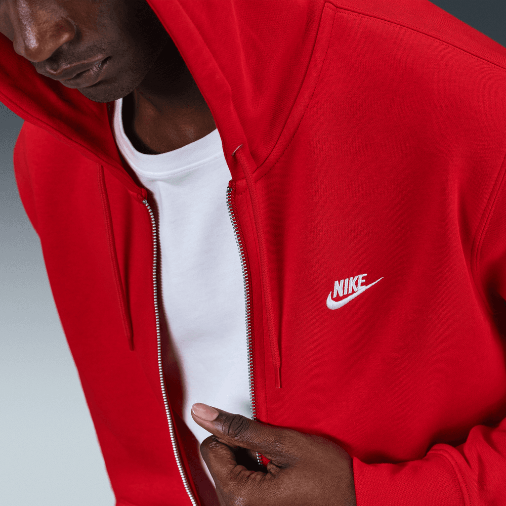 red zip up hoodie nike
