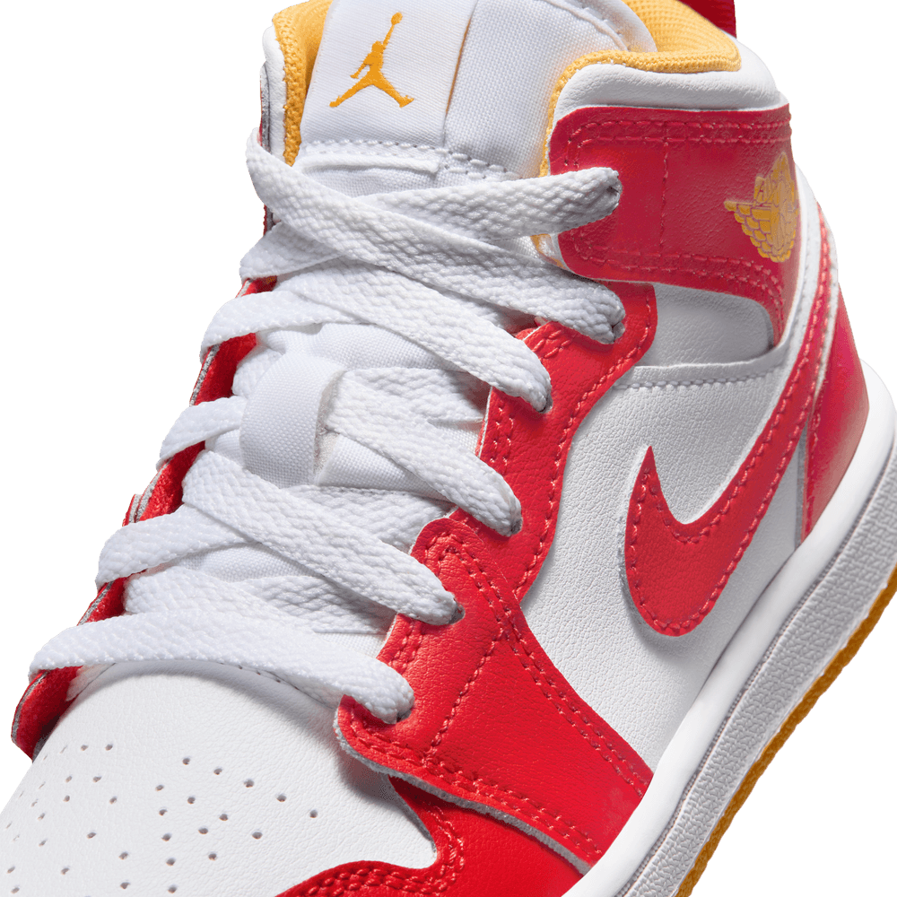 PS Air Jordan 1 Mid 'Speed Red/White-Gold|IM6563-624|Top Fashion