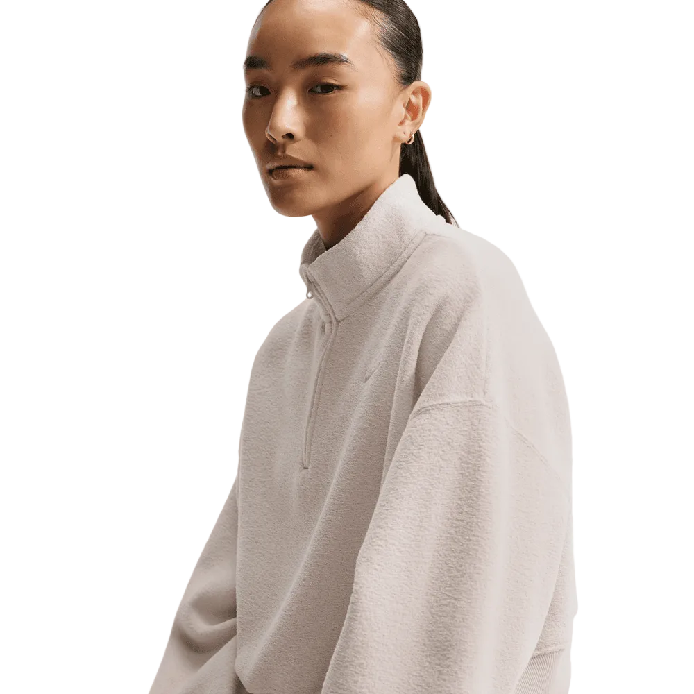 Wmns Nike Studio Fleece Plush Oversized Quarter-Zip Cropped Top