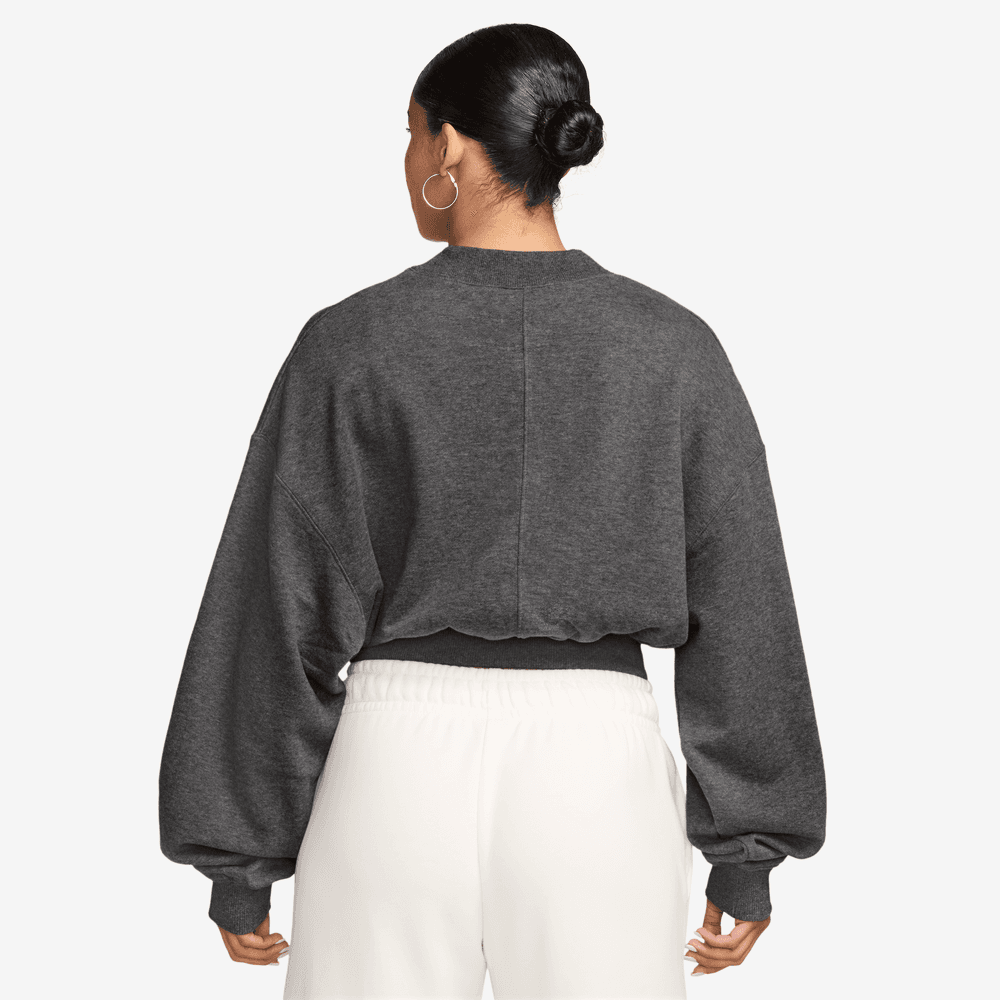 Wmns Nike Studio Fleece Cropped Crew-Neck Sweatshirt