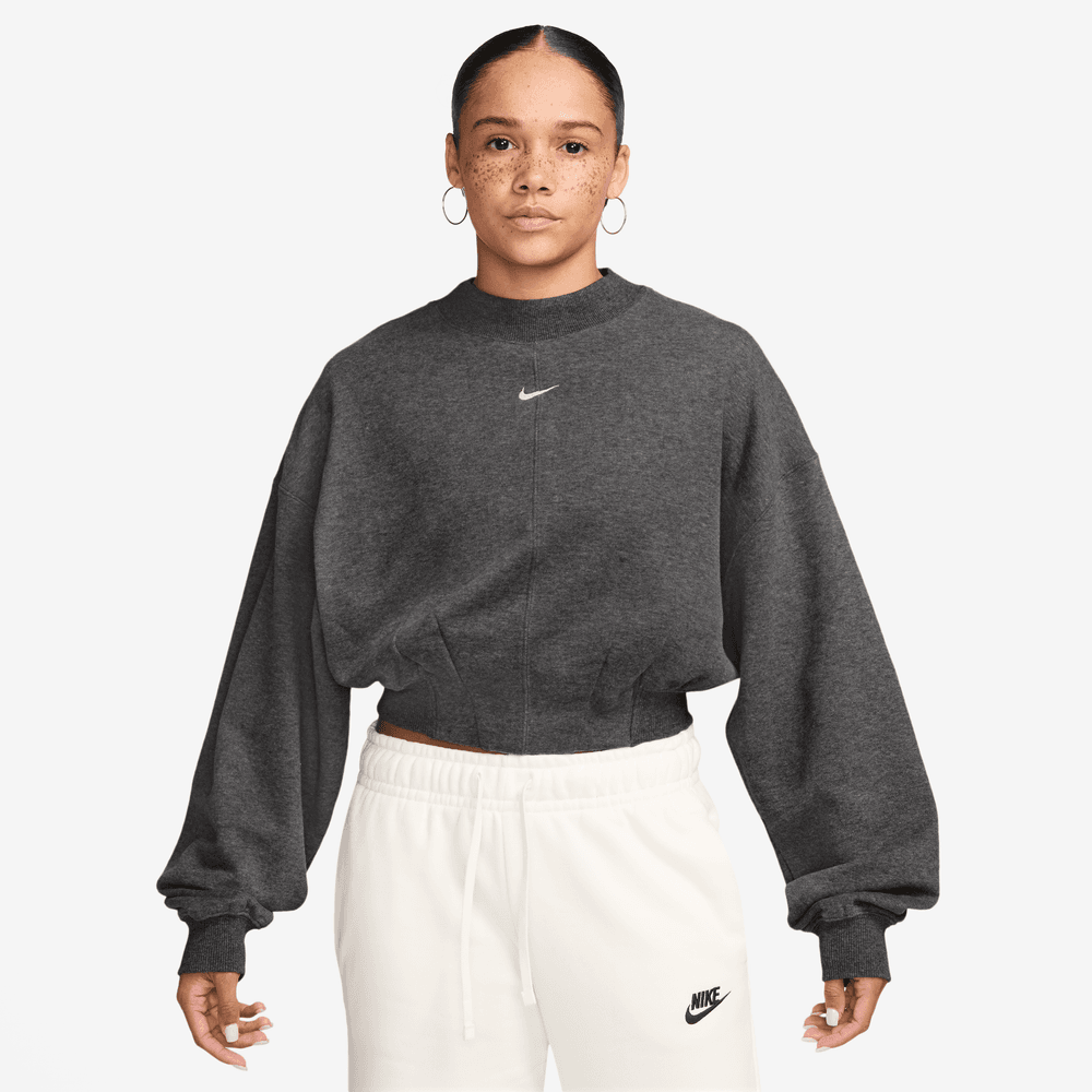 Wmns Nike Studio Fleece Cropped Crew-Neck Sweatshirt