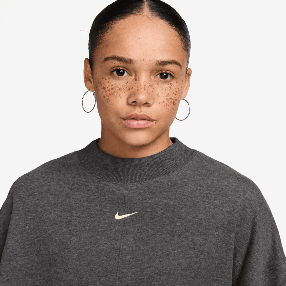 Wmns Nike Studio Fleece Cropped Crew-Neck Sweatshirt