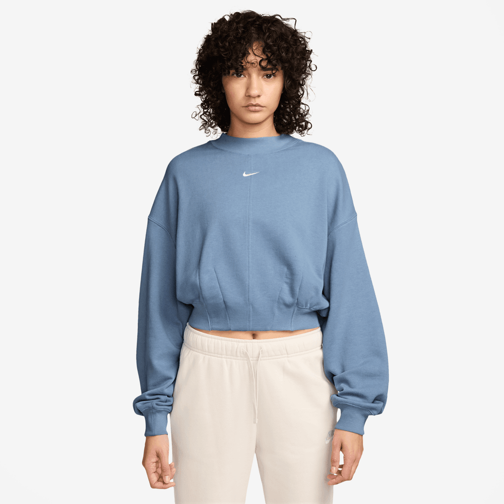 Wmns Nike Studio Fleece Cropped Crew-Neck Sweatshirt