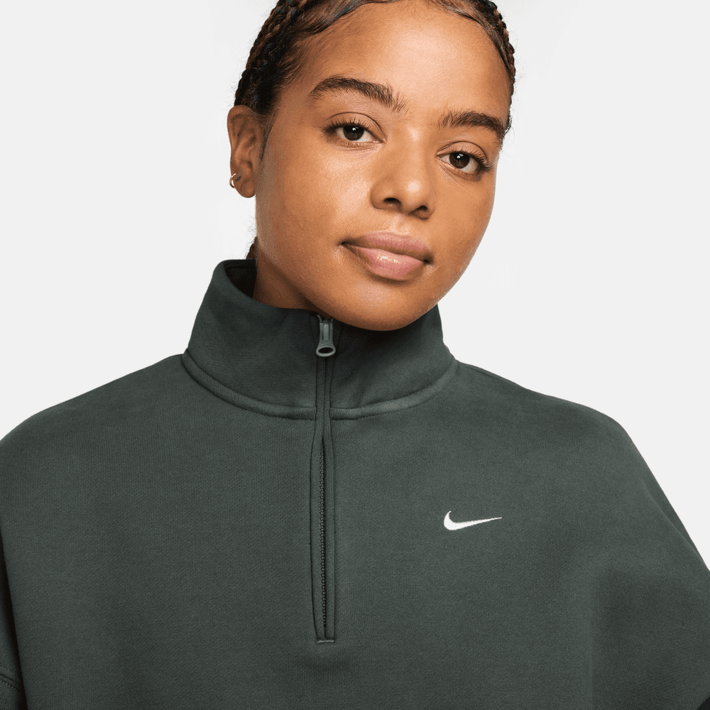 Wmns Nike Studio Fleece Oversized 1/4-Zip Cropped Top