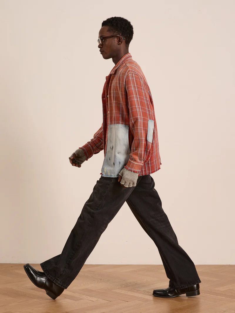 Found Plaid Denim Shirt