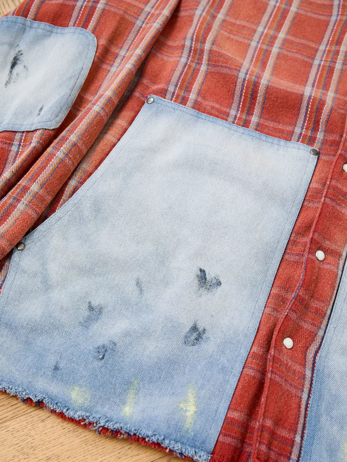 Found Plaid Denim Shirt
