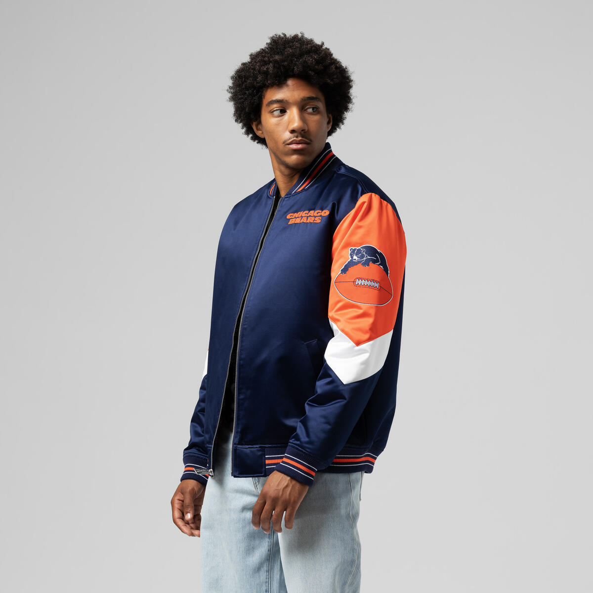 M&N NFL Vintage Chicago Bears Throw It Back Heavyweight Satin