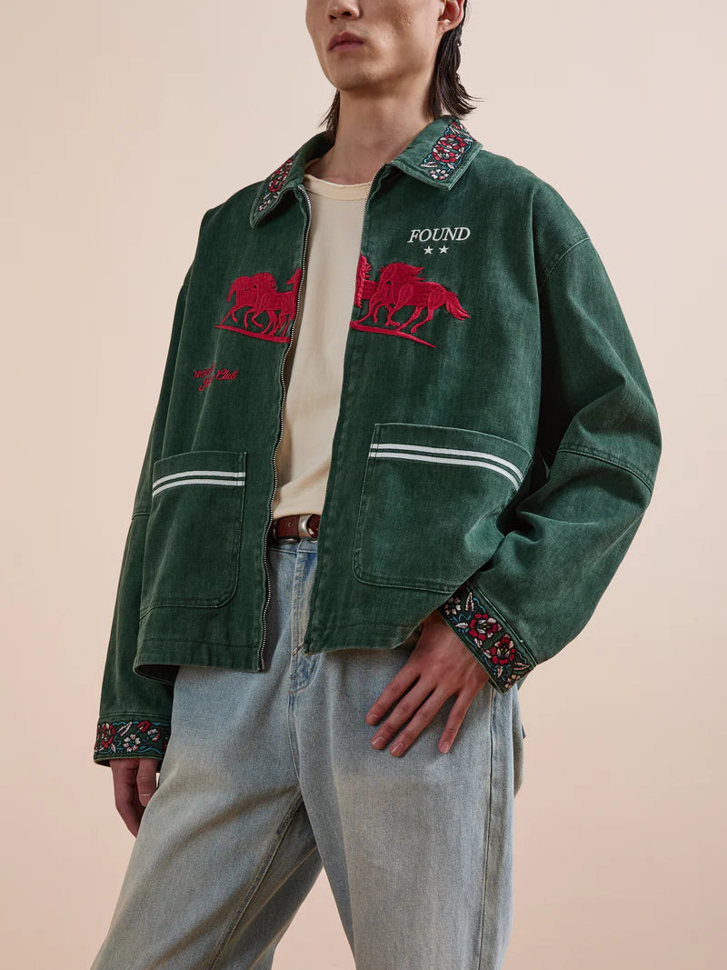 Found Jockey Club Embroidered Jacket