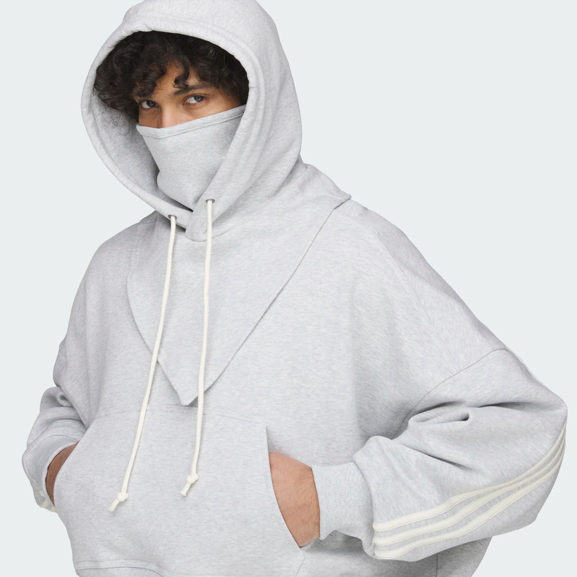 Adidas x Bad Bunny Crewneck Balaclava 'Light Heather Grey' |KF1798