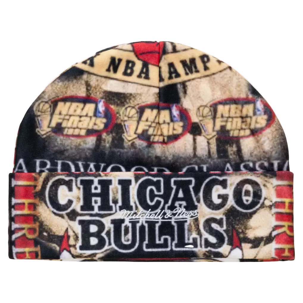 M&amp;N NBA Chicago Bulls Legacy Made All Over Print Knit Beanie