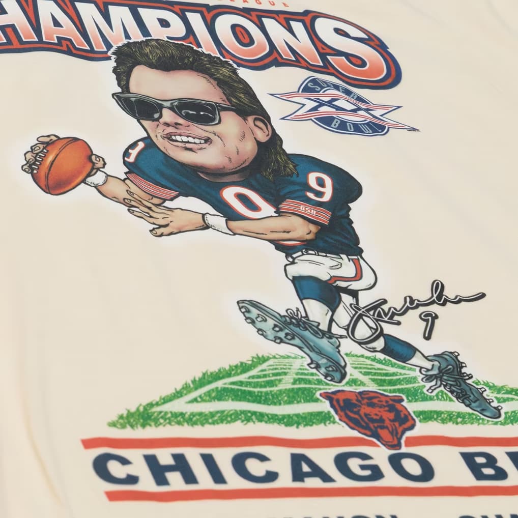 M&amp;N Chicago Bears 1985 Jim McMahon NFL Champions Caricature Classic Tee