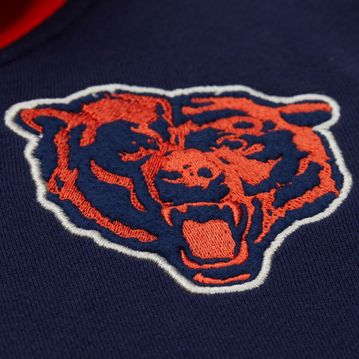 M&N NFL Vintage Logo Chicago Bears Courtside Fleece Button Front Hoodie