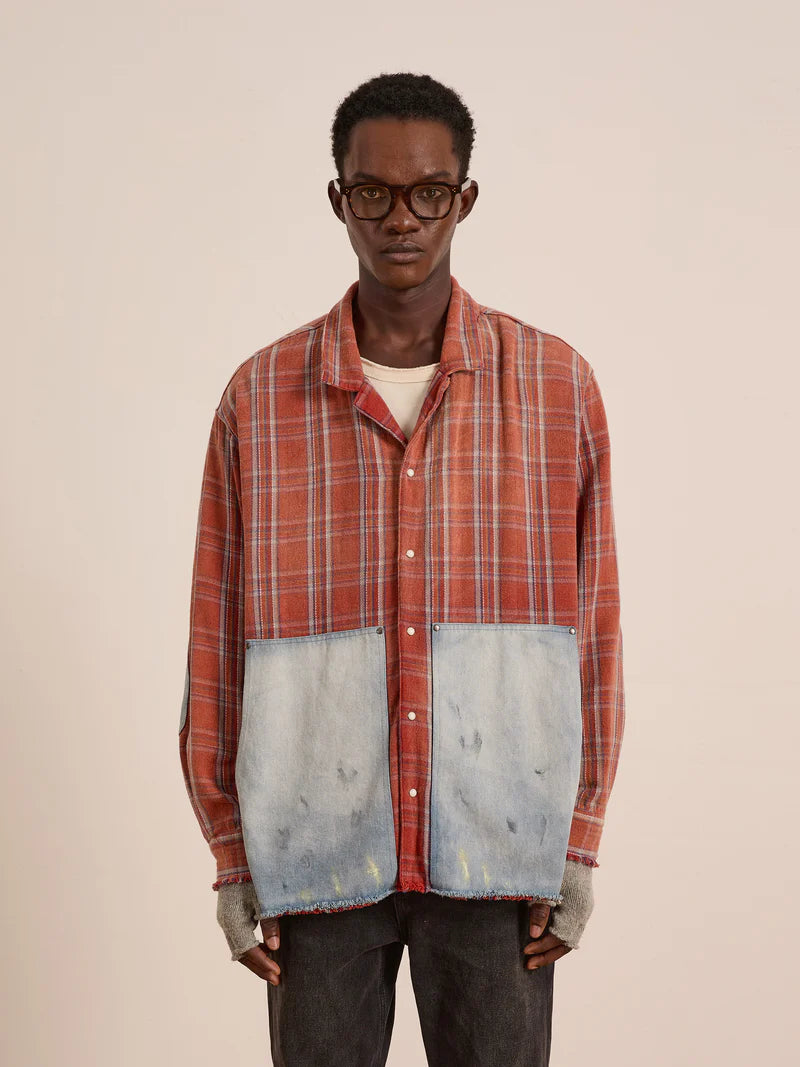 Found Plaid Denim Shirt