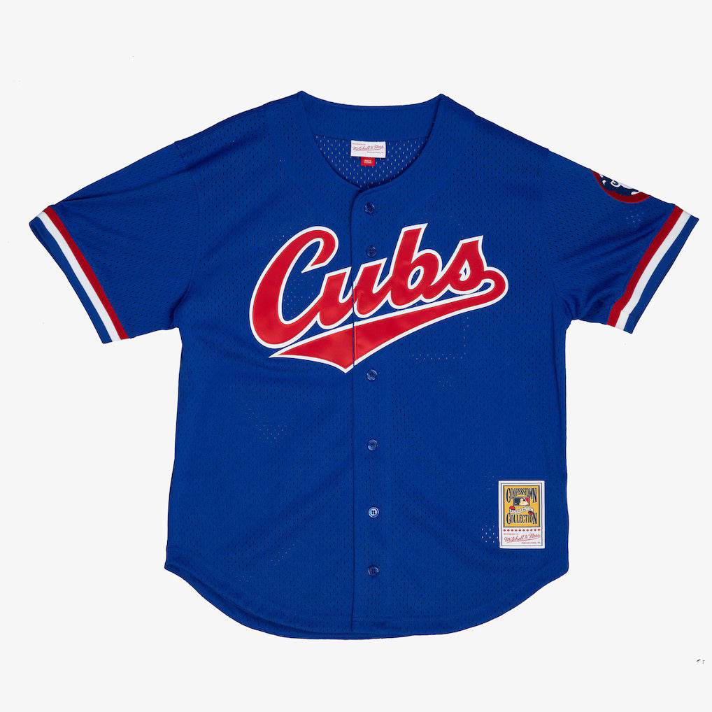 M&amp;N Chicago Cubs 1996 MLB Authentic Batting Practice Button Front Jersey Ryne Sandburg